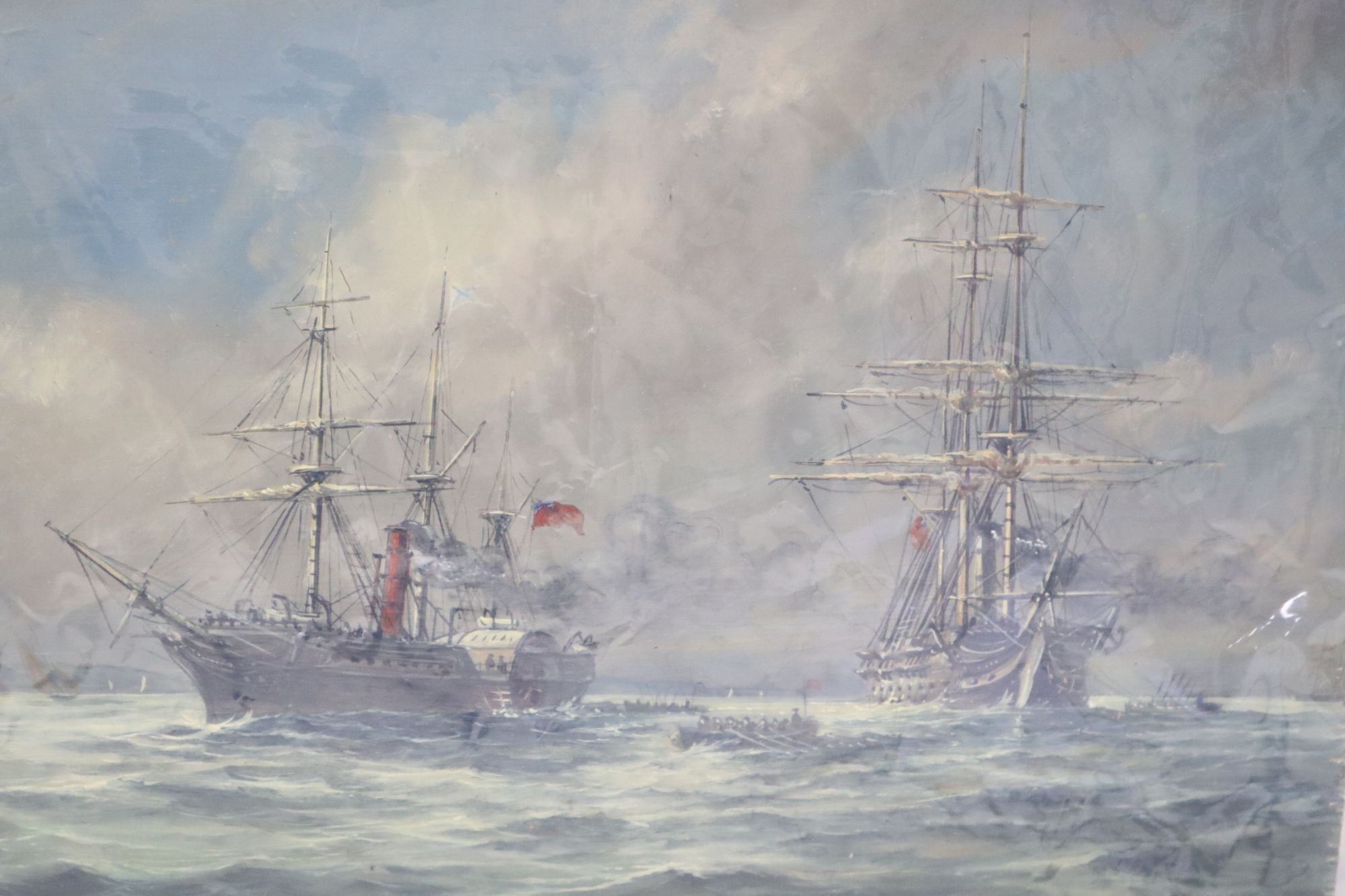 Max Parsons A.R.C.A. (1915-1998), sailing ships at sea, signed, oil on board, in gilt frame and another oil on board